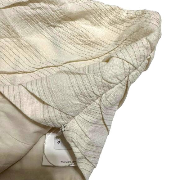 ZARA‎ Asymmetric One Shoulder Draped Cropped Top Cream Side Zip Size XS NEW - Picture 3 of 6